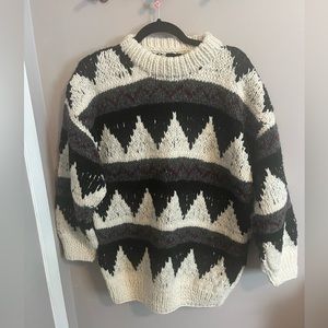 Chunky Knit Wool Sweatwr made in Equador